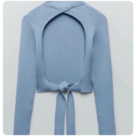 Zara Mock Neck Openback Sweater - Picture 2 of 7